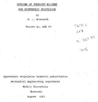Studies of turbojet engines for hypersonic propulsion thumbnail