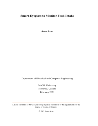 Smart-Eyeglass to monitor food intake thumbnail