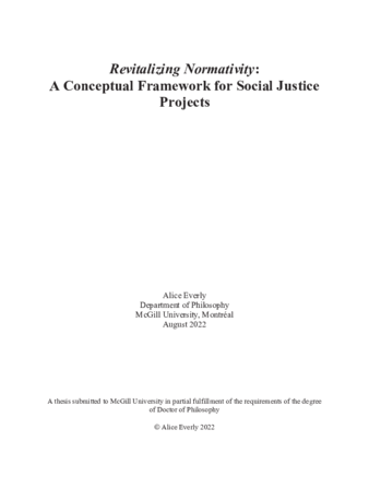 Revitalizing normativity: A conceptual framework for social justice projects thumbnail