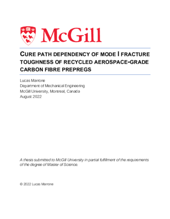 Cure path dependency of mode I fracture toughness of recycled aerospace-grade carbon fibre prepregs thumbnail