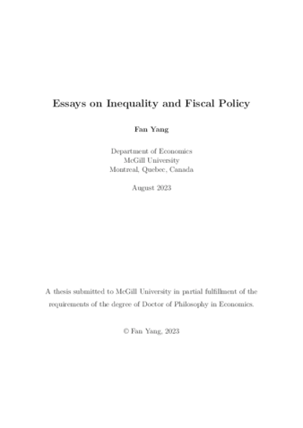 Essays on Inequality and Fiscal Policy thumbnail