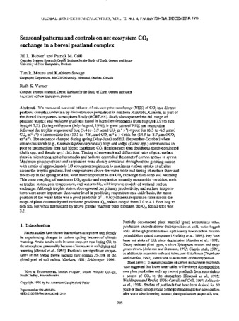 Seasonal patterns and controls on net ecosystem CO2 exchange in a boreal peatland complex thumbnail