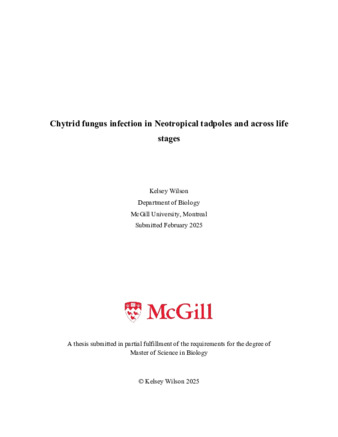 Chytrid fungus infection in Neotropical tadpoles and across life stages thumbnail