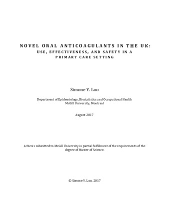 Novel oral anticoagulants in the UK: use, effectiveness, and safety in a primary care setting thumbnail