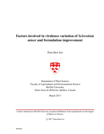Factors involved in virulence variation of Sclerotinia minor and formulation improvement thumbnail