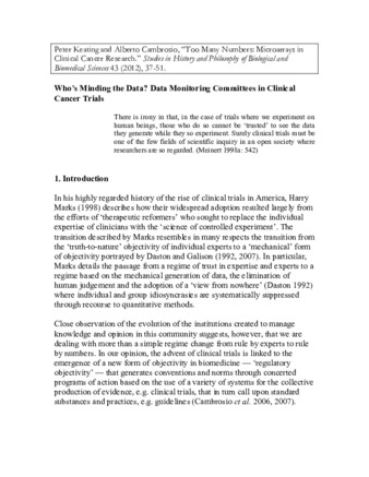 Too Many Numbers: Microarrays in Clinical Cancer Research. thumbnail