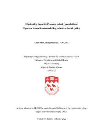 Eliminating hepatitis C among priority populations: dynamic transmission modeling studies to inform health policy thumbnail