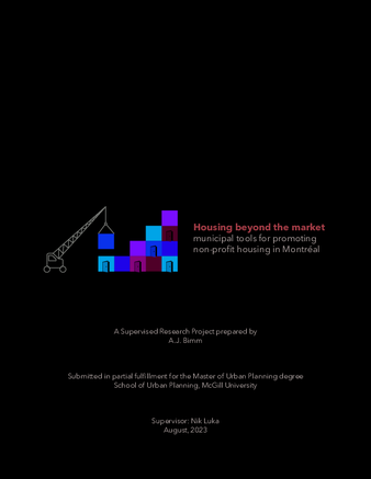 Housing beyond the market municipal tools for promoting non-profit housing in Montréal thumbnail