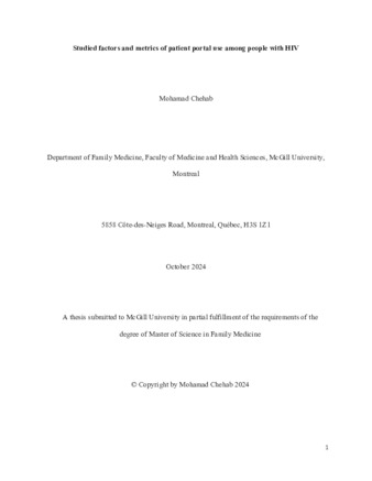 Studied factors and metrics of patient portal use among people with HIV thumbnail