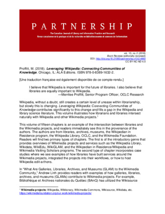 Leveraging Wikipedia: Connecting Communities of Knowledge (Book review) thumbnail