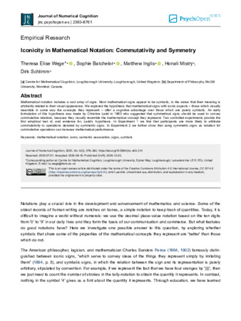 Iconicity in Mathematical Notation: Commutativity and Symmetry thumbnail