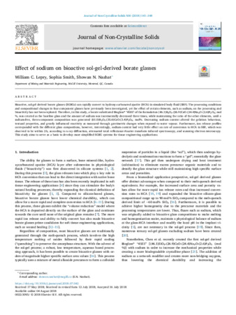 Effect of sodium on bioactive sol-gel-derived borate glasses thumbnail