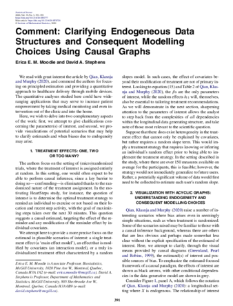 Comment: Clarifying Endogeneous Data Structures and Consequent Modelling Choices Using Causal Graphs thumbnail