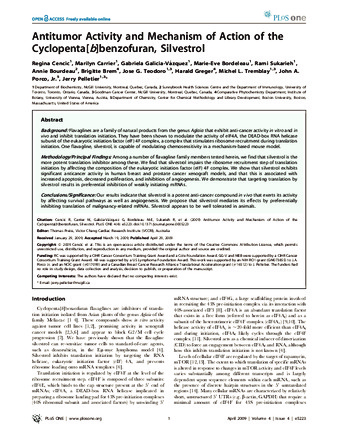 Antitumor Activity and Mechanism of Action of the Cyclopenta[b]benzofuran, Silvestrol thumbnail