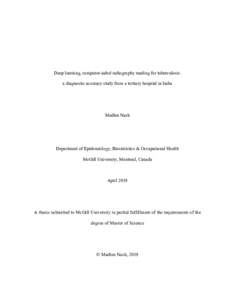 Deep learning, computer-aided radiography reading for tuberculosis: a diagnostic accuracy study from a tertiary hospital in India thumbnail