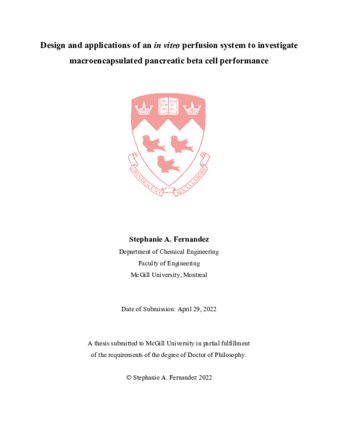 Design and applications of an in vitro perfusion system to investigate macroencapsulated pancreatic beta cell performance thumbnail