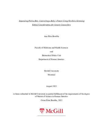 Sequencing the Baby’s Genome: Ethical and Policy Considerations for Genetic Counselors in Newborn Screening Programs thumbnail