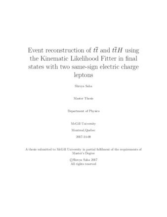 Event reconstruction of tt and ttH using the Kinematic Likelihood Fitter in final states with two same-sign electric charge leptons thumbnail