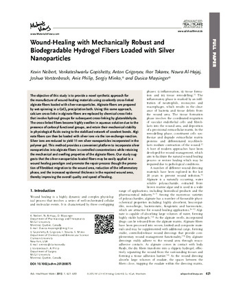 Wound-healing with mechanically robust and biodegradable hydrogel fibers loaded with silver nanoparticles thumbnail