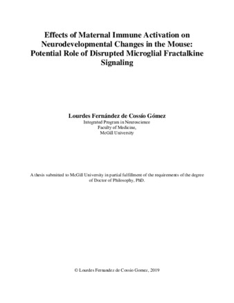 Effects of maternal immune activation on neurodevelopmental changes in the mouse:  Potential role of disrupted microglial fractalkine signaling thumbnail