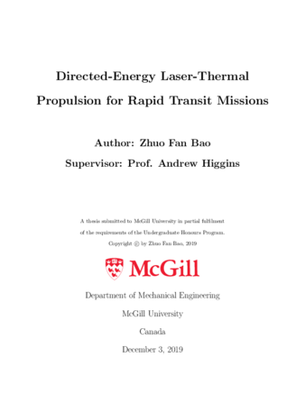 Directed-Energy Laser-Thermal Propulsion for Rapid Transit Missions thumbnail