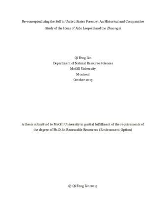 Re-conceptualizing the self in United States forestry: An historical and comparative study of the ideas of Aldo Leopold and the Zhuangzi thumbnail