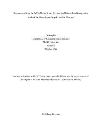 Re-conceptualizing the self in United States forestry: An historical and comparative study of the ideas of Aldo Leopold and the Zhuangzi thumbnail