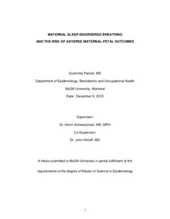 Maternal sleep-disordered breathing and the risk of adverse maternal-fetal outcomes thumbnail