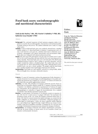 Food bank users: sociodemographic and nutritional characteristics thumbnail