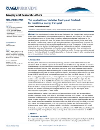 The implication of radiative forcing and feedback for meridional energy transport thumbnail