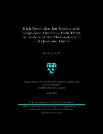 High resolution Ion sensing with large-area graphene field effect transistors at the thermodynamic and quantum limits thumbnail