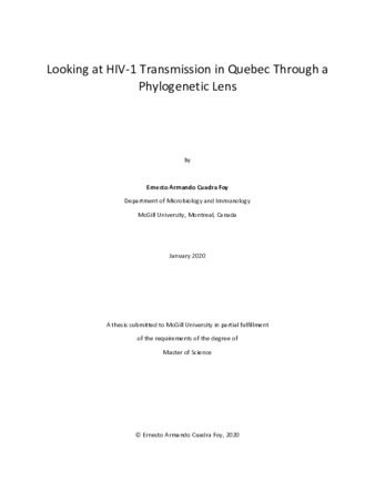 Looking at HIV-1 transmission in Quebec through a phylogenetic lens thumbnail