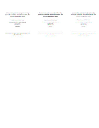Incorporating prior knowledge in learning physically consistent inertial parameters of a robotic manipulator online thumbnail