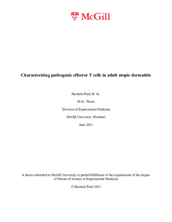 Characterizing pathogenic effector T cells in adult atopic dermatitis thumbnail