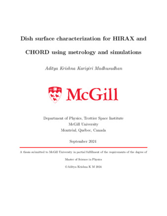 Dish surface characterization for HIRAX and CHORD using metrology and simulations thumbnail