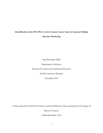 Quantification of the PD-1/PD-L1 Axis in Various Cancer Types by Immuno-Multiple Reaction Monitoring thumbnail