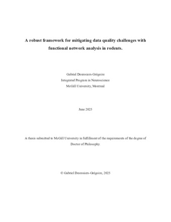 A robust framework for mitigating data quality challenges with functional network analysis in rodents. thumbnail