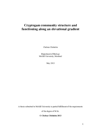 Cryptogam community structure and functioning along an elevational gradient thumbnail