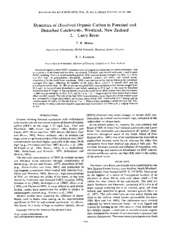 Dynamics of Dissolved Organic Carbon in Forested and Disturbed Catchments, Westland, New Zealand 2. Larry River thumbnail