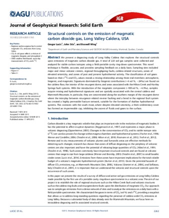 Structural controls on the emission of magmatic carbon dioxide gas, Long Valley Caldera, USA thumbnail