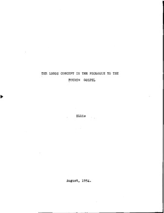 Determinative factors in the formation of the logos concept in the Johannine literature with particular reference to the prologue of the Fourth Gospel. thumbnail