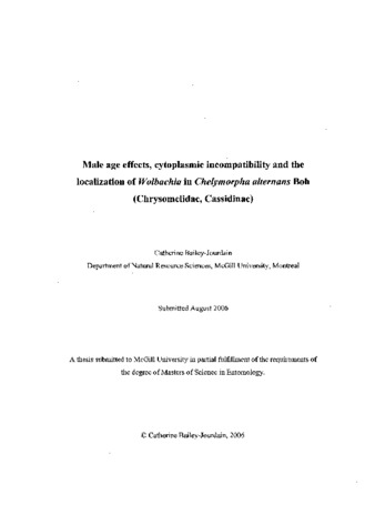 Male age effects, cytoplasmic incompatibility and the localization of Wolbachia in Chelymorpha alternans Boh (Chrysomelidae, Cassidinae) thumbnail