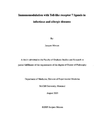 Immunomodulation with toll-like receptor 7 ligands in infections and allergic diseases thumbnail