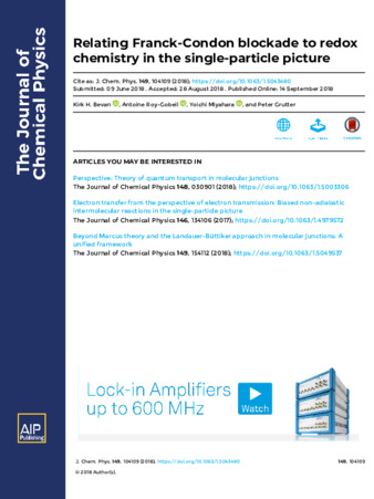 Relating Franck-Condon blockade to redox chemistry in the single-particle picture thumbnail