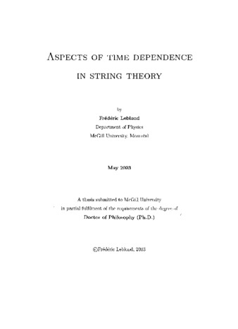 Aspects of time dependence in string theory thumbnail