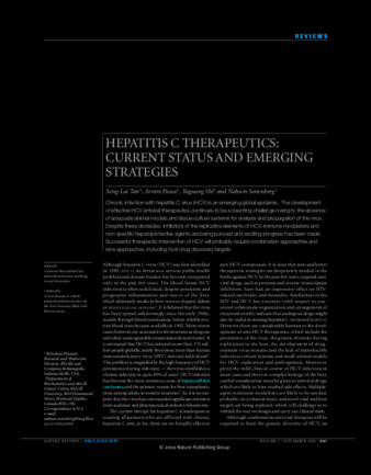 Hepatitis C therapeutics: current status and emerging strategies thumbnail