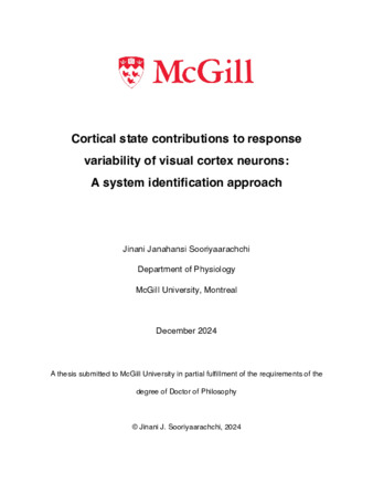 Cortical state contributions to response variability of visual cortex neurons: A system identification approach thumbnail