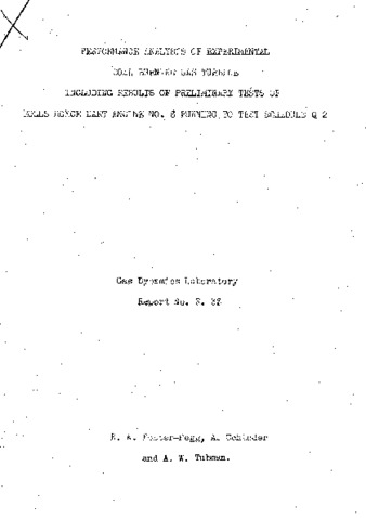 Performance analysis of experimental coal burning gas turbine including results of preliminary tests of Rolls Royce Dart engine no. 8 running to test schedule Q 2 thumbnail