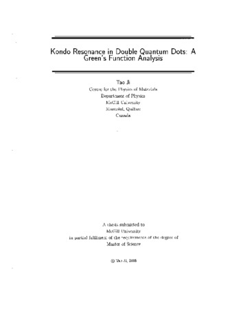 Kondo resonance in double quantum dots : a Green's function analysis thumbnail