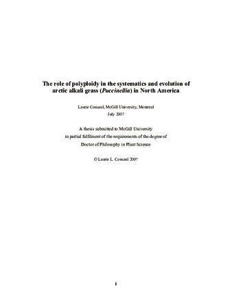 The role of polyploidy in the systematics and evolution of arctic alkali grass («Puccinellia») in North America thumbnail